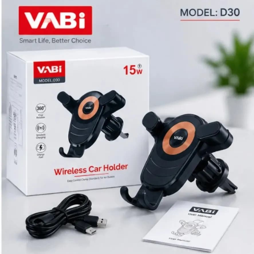 پایه نگهدارنده گوشی موبایل وابی مدل D30 با شارژر وایرلس 15 وات — تصویر ۲