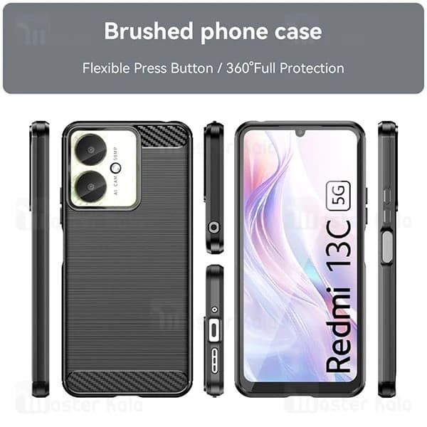 قاب فیبر کربنی شیائومی Xiaomi Redmi 13C / 13C 5G Rugged Armor Fiber Carbon — تصویر ۷