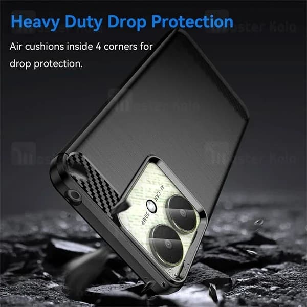 قاب فیبر کربنی شیائومی Xiaomi Redmi 13C / 13C 5G Rugged Armor Fiber Carbon — تصویر ۶
