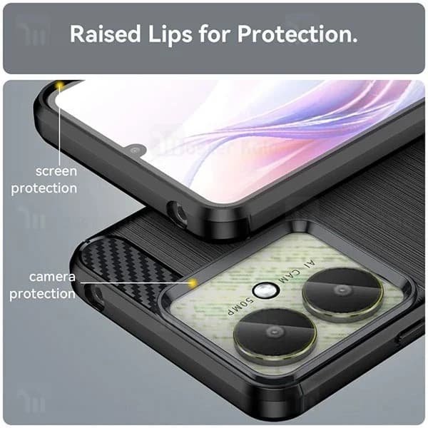قاب فیبر کربنی شیائومی Xiaomi Redmi 13C / 13C 5G Rugged Armor Fiber Carbon — تصویر ۴