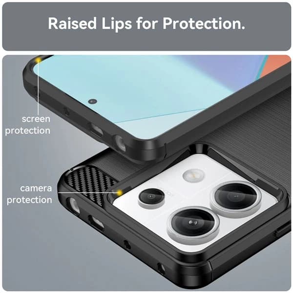 قاب فیبر کربنی شیائومی Xiaomi Redmi Note 13 Pro 5G / Poco X6 5G Rugged Armor Fiber Carbon — تصویر ۵