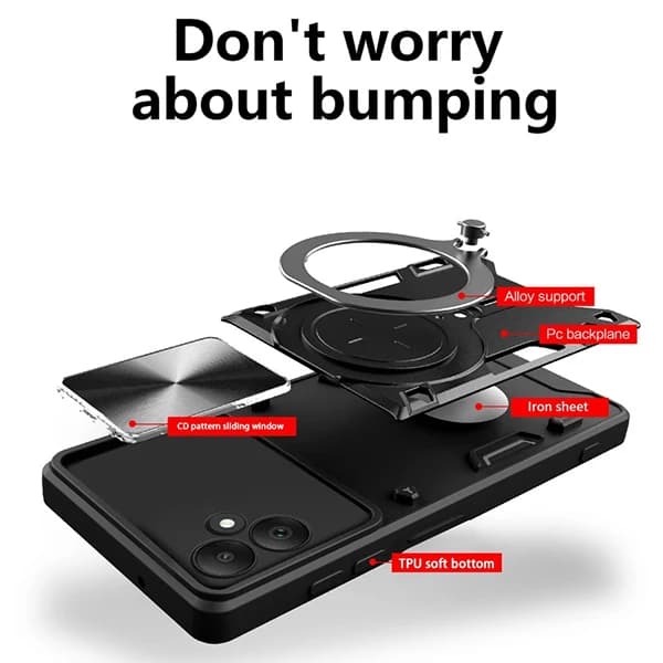 قاب ضد ضربه مگنتی Samsung Galaxy A05 Magnetic Support Case دارای محافظ دوربین — تصویر ۵