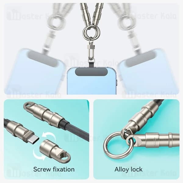 کابل لایتنینگ به Type-C بیوا Biva C-37CL Zinc Alloy Lanyard Data Cable طول 1.2 متر توان 27 وات — تصویر ۳
