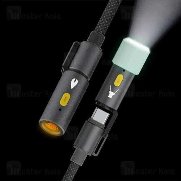 کابل Type-C به Type-C چندکاره بیوا Biva C-38 4 in 1 Multifunction Data Cable طول 1.2 متر توان 60 وات — تصویر ۴