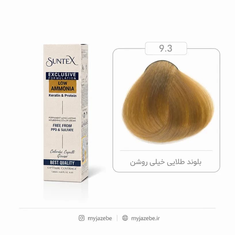 رنگ مو سانتکس 9.3 بلوند طلایی خیلی روشن