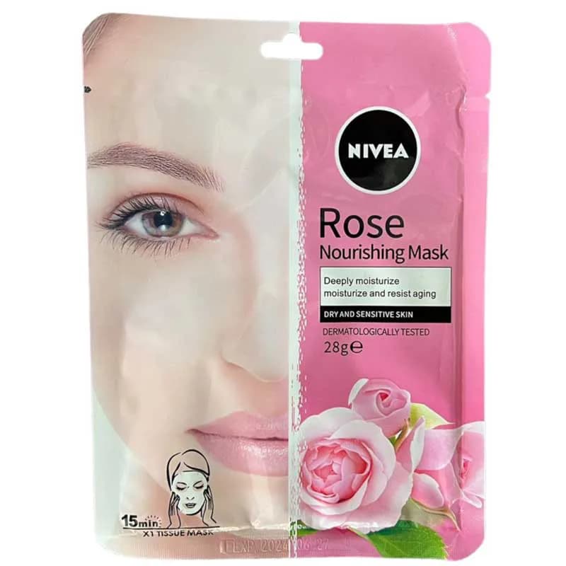 ماسک ورقه ای ضد پیری گل رز نیوا NIVEA حجم 28 گرم