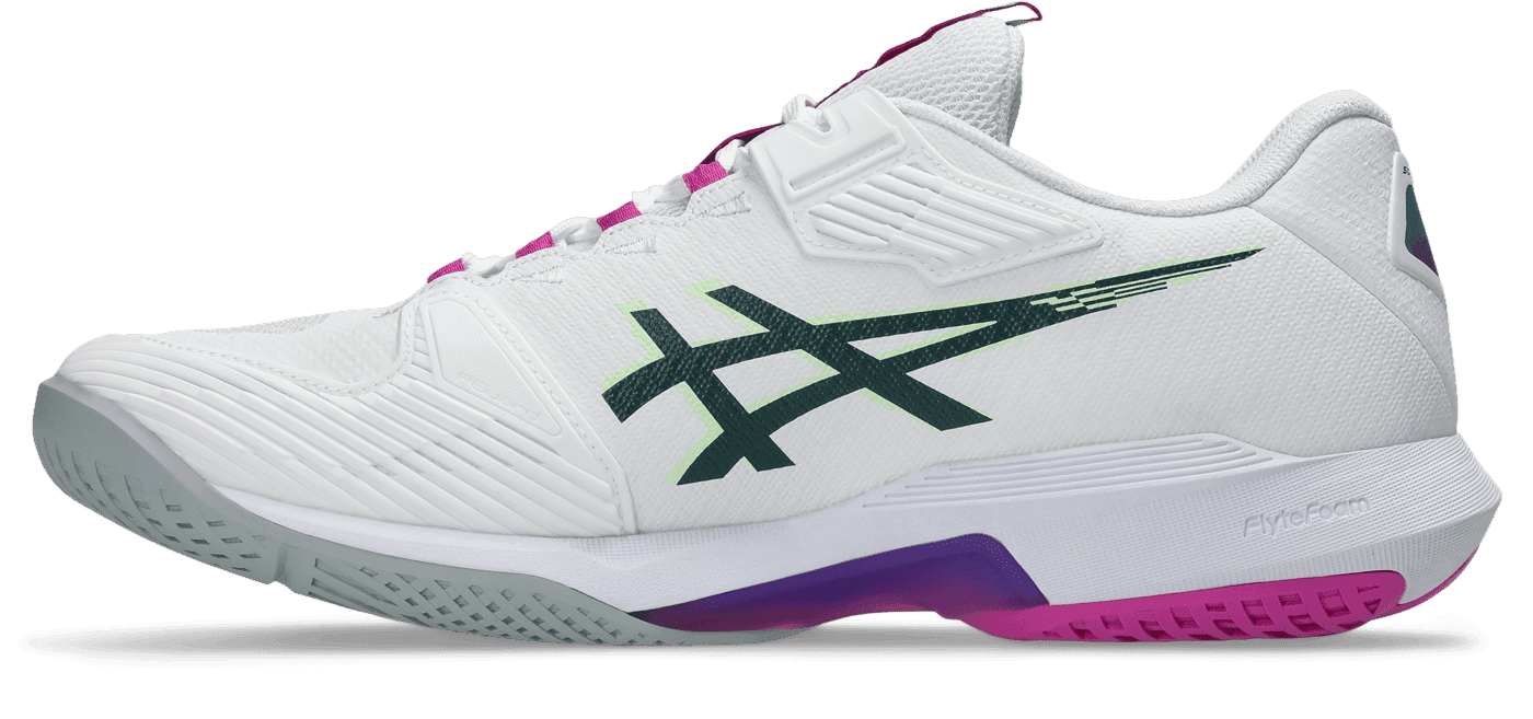 کفش تنیس مردانه اسیکس ASICS SOLUTION SPEED FF 4 – سفید/بنفش — تصویر ۴
