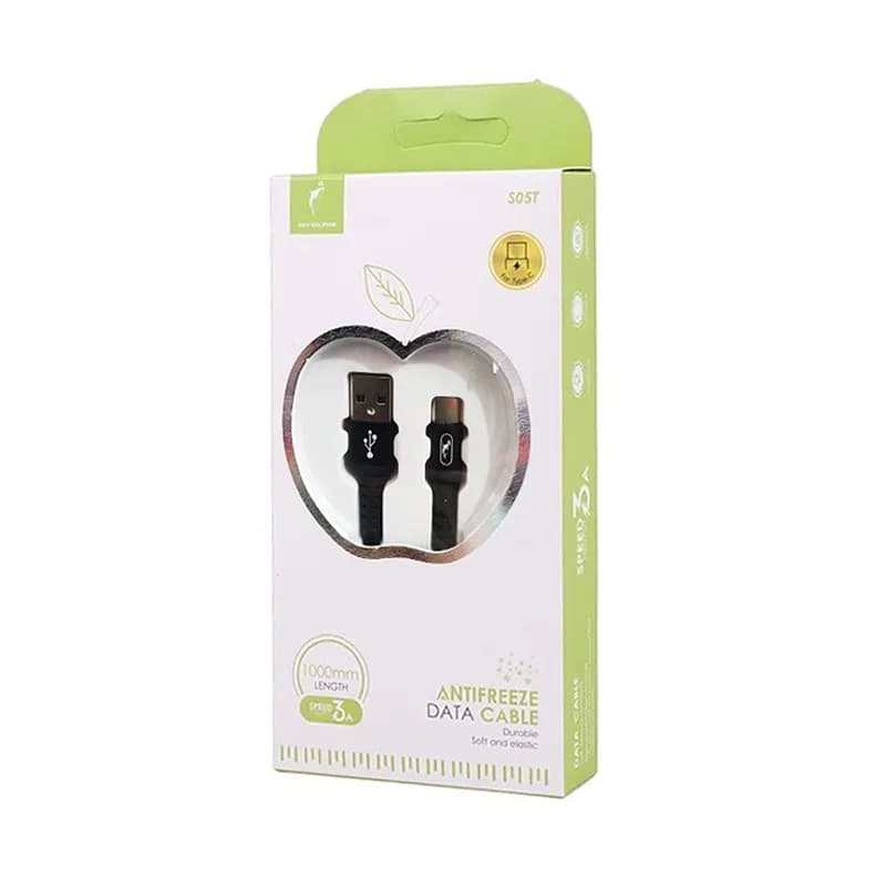 کابل شارژ USB به تایپ سی 3A فست اسکای دلفین S05T طول 1 متر مشکی – حراج — تصویر ۲