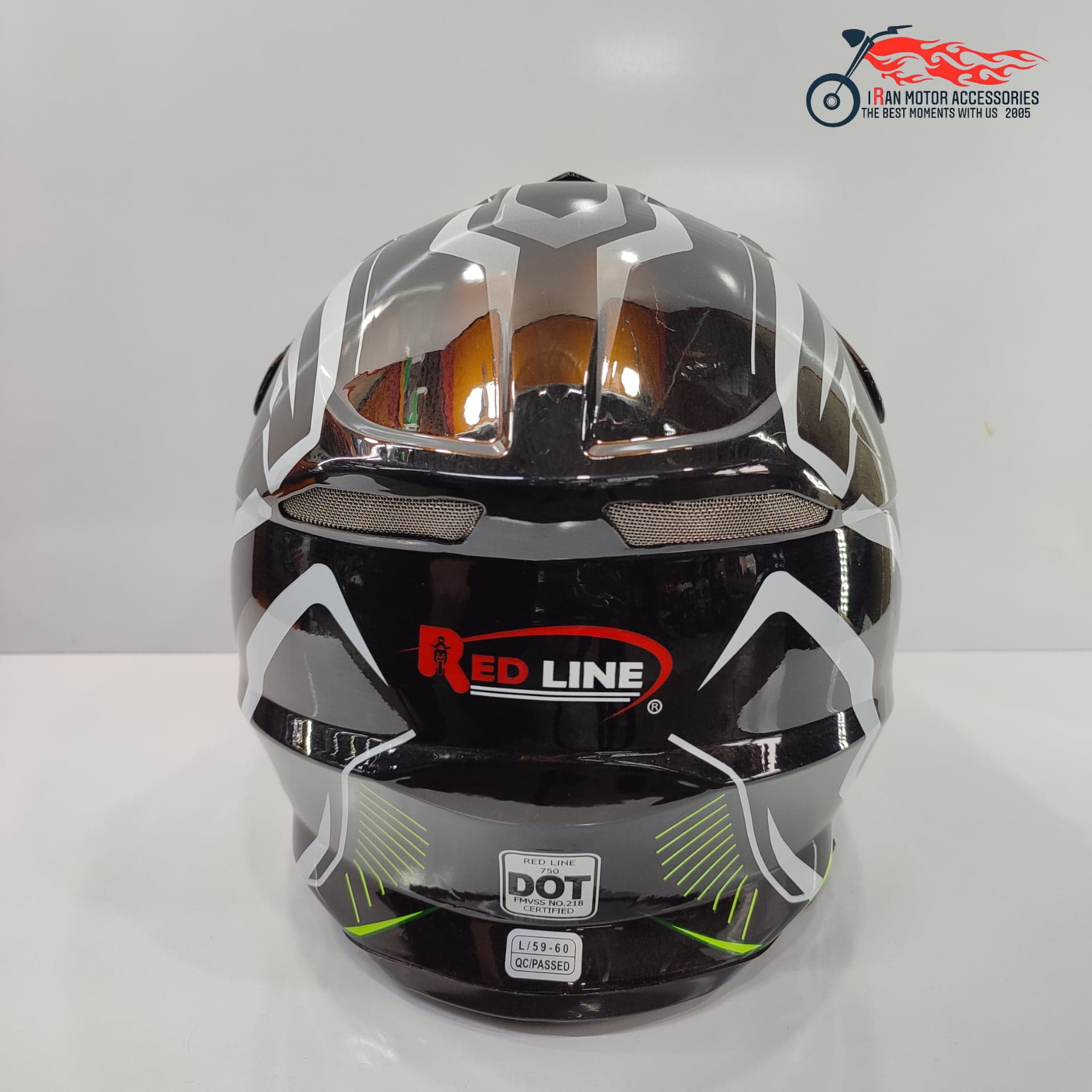 کلاه کاسکت کراسی ردلاین redline کد 747 – مشکی فسفری — تصویر ۳
