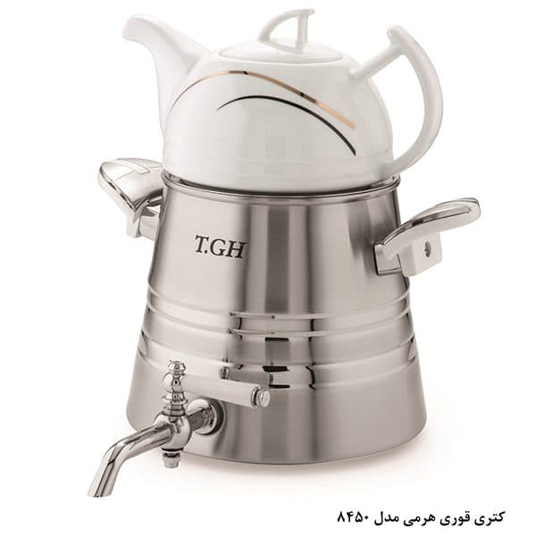 کتری قوری هرمی 3/5 لیتری شیردار کف چدن مدل 8450-قیطاسی