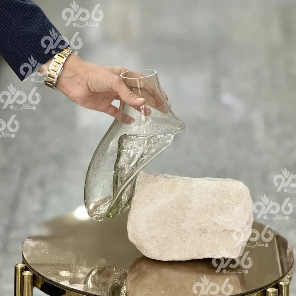گلدان رومیزی دکوراتیو سنگ وشیشه — تصویر ۲