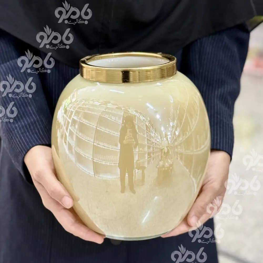 گلدان رومیزی لب فلزی مارال رنگی — تصویر ۲
