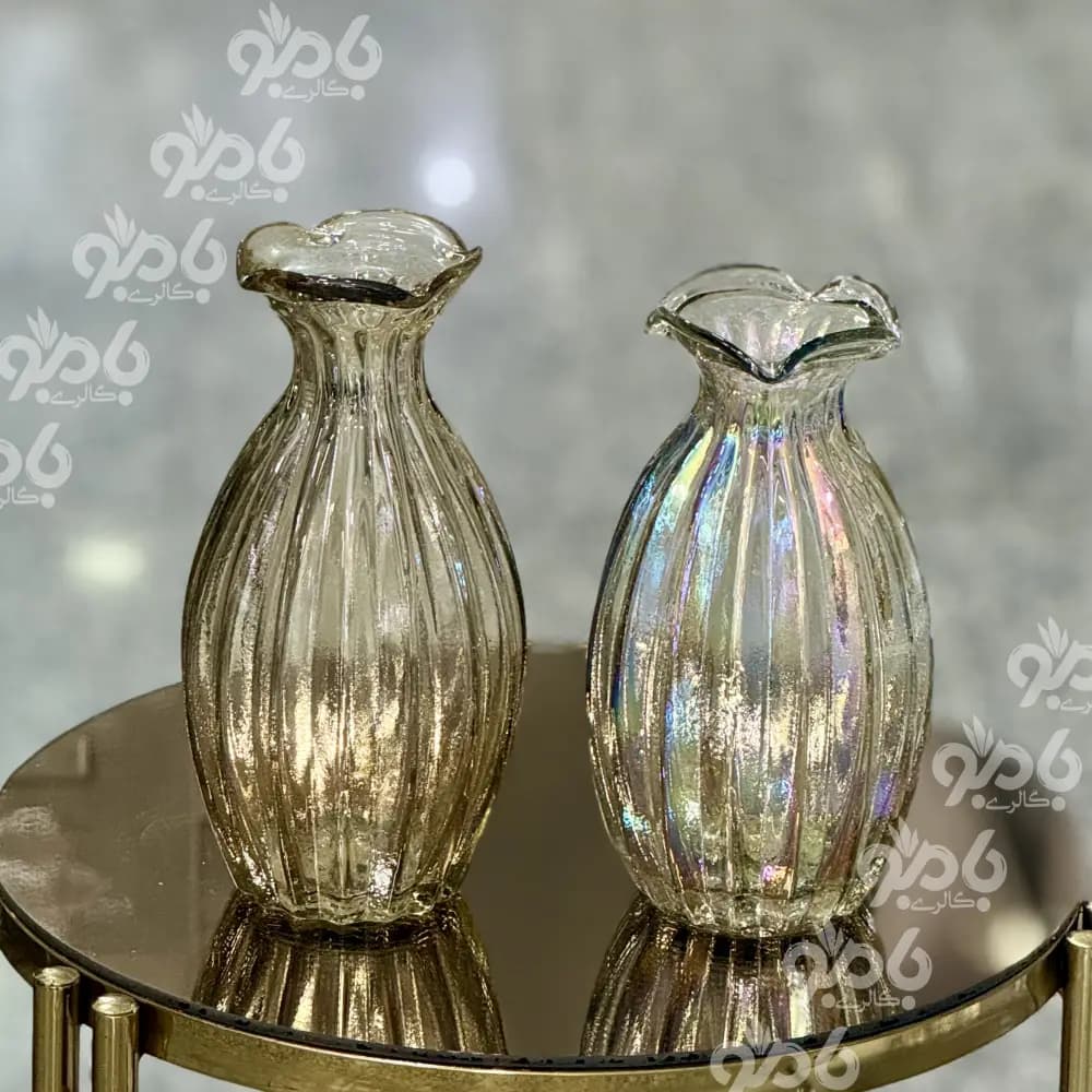 گلدان شیشه ای / 22سانت گلشن دفرمه