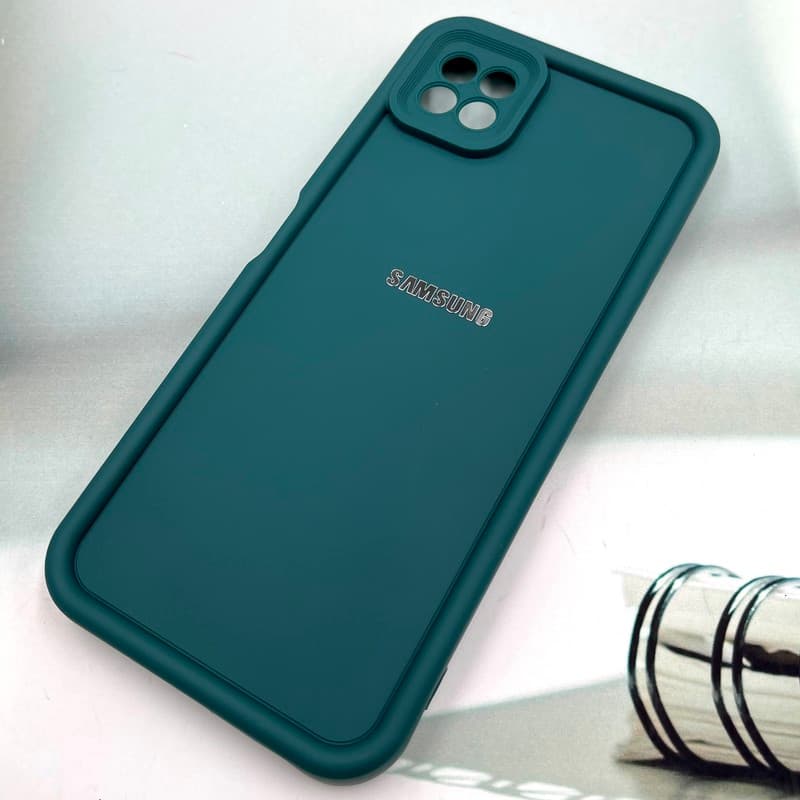 قاب گوشی Galaxy A22 5G سامسونگ Armor Case ضد ضربه سیلیکونی تاک سولید محافظ لنز دار برجسته سبز کد 585481 — تصویر ۲