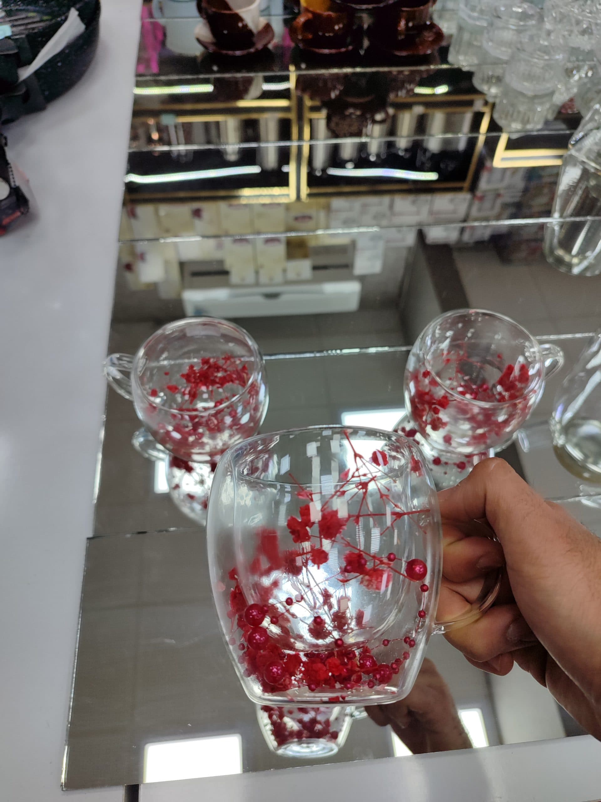 لیوان دو جداره گلدار — تصویر ۳