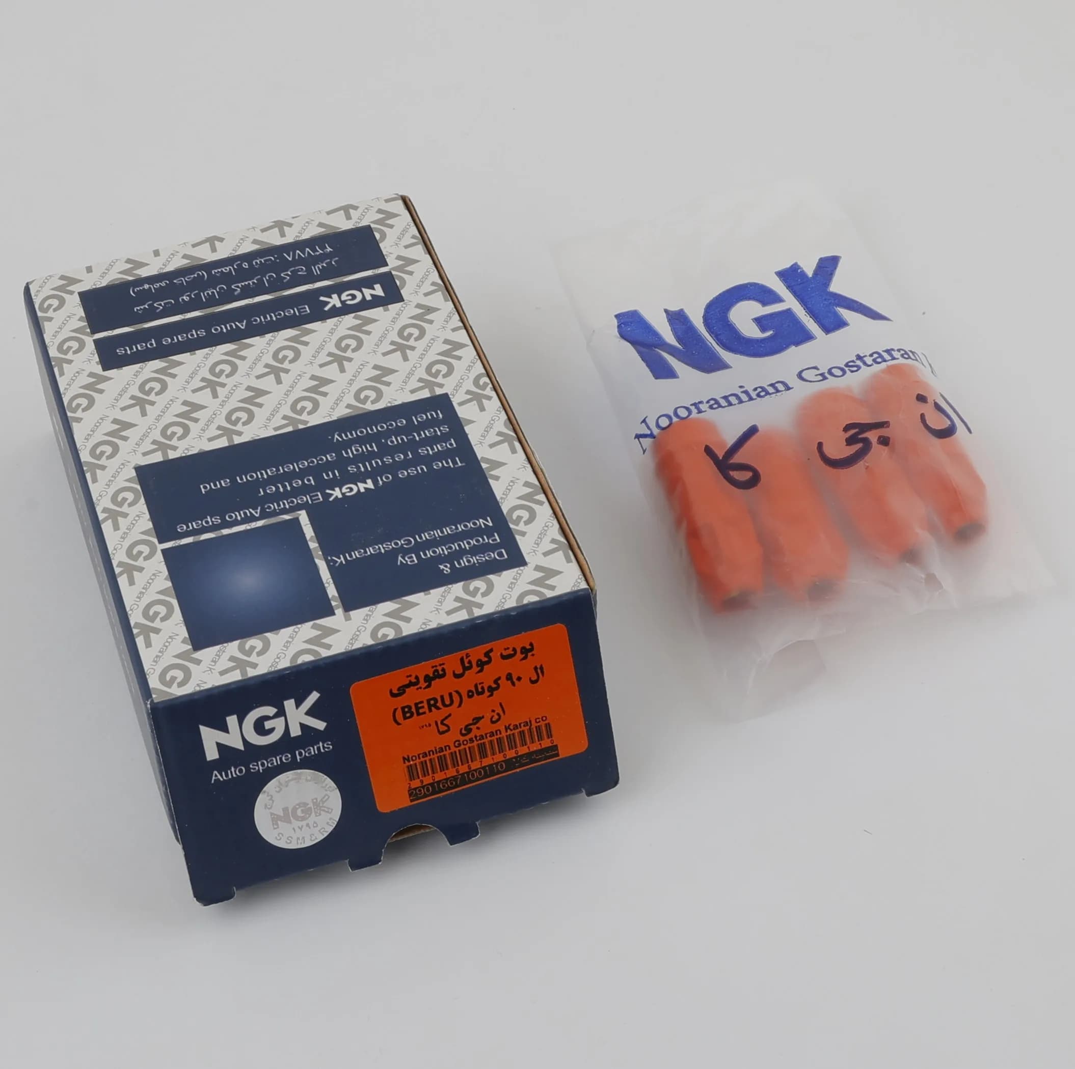 بوت وایر شمع ان‌جی‌کی کد NGK232-Beru مناسب برای رنو ال 90، تندر و ساندرو بسته 4 عددی — تصویر ۳
