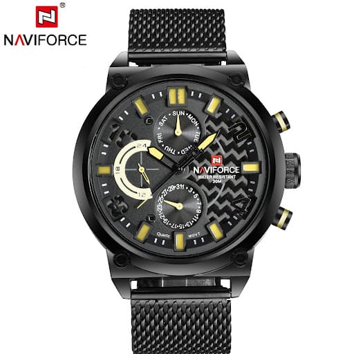 ساعت مردانه نیوی فورس مدل NAVIFORCE NF 9068s B/Y/B
