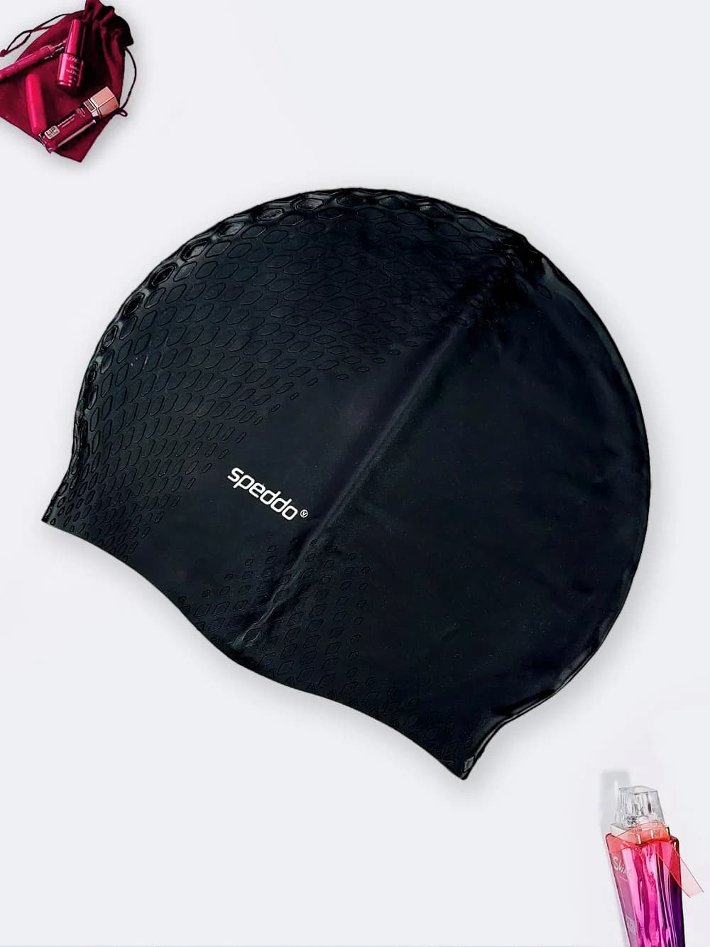 کلاه شنا ضد آب طرح جدید پوست ماری به رنگ مشکی اسپیدو ( Speedo ) زنانه و مردانه