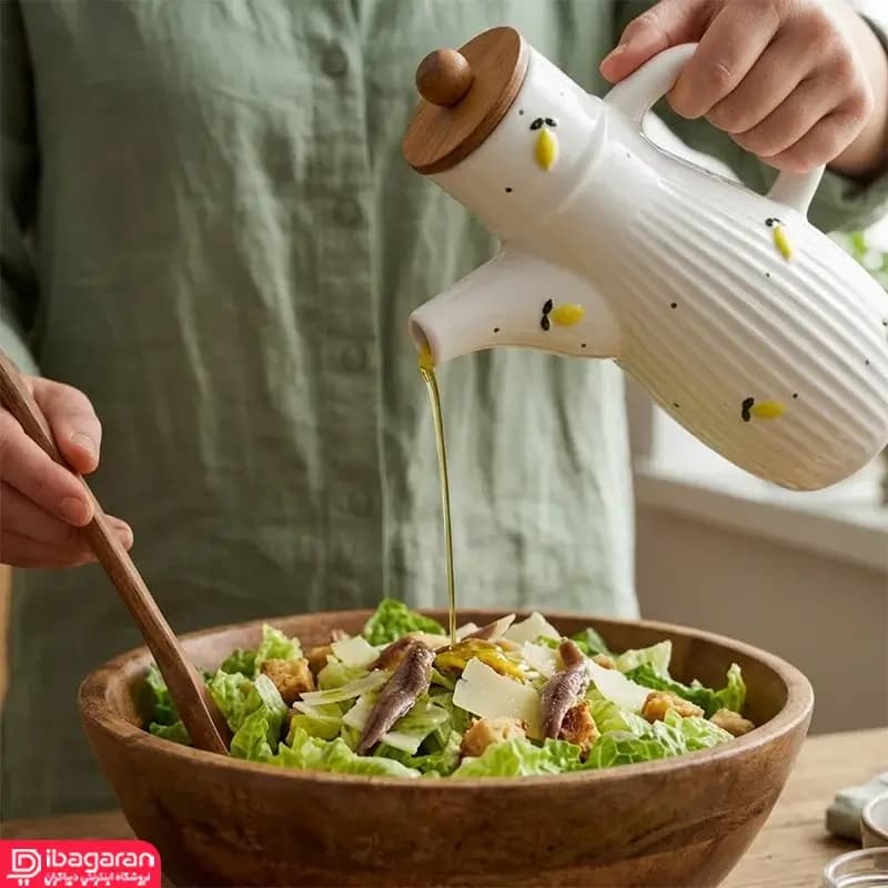 روغن ریز سرامیکی مدل خمره ای با طرح لیمو برجسته — تصویر ۶
