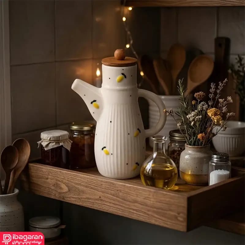 روغن ریز سرامیکی مدل خمره ای با طرح لیمو برجسته