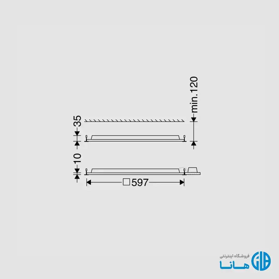 چراغ الگانس سقف كاذب سازه نمايان (T-bar) برند مازی نور — تصویر ۳