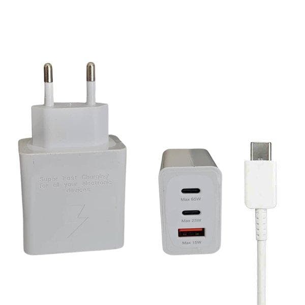 شارژر سامسونگ اصل مدل SAM EP TA-800NB EGEU 65W 2PD USB به همراه کابل دو سر تایپ سی — تصویر ۵