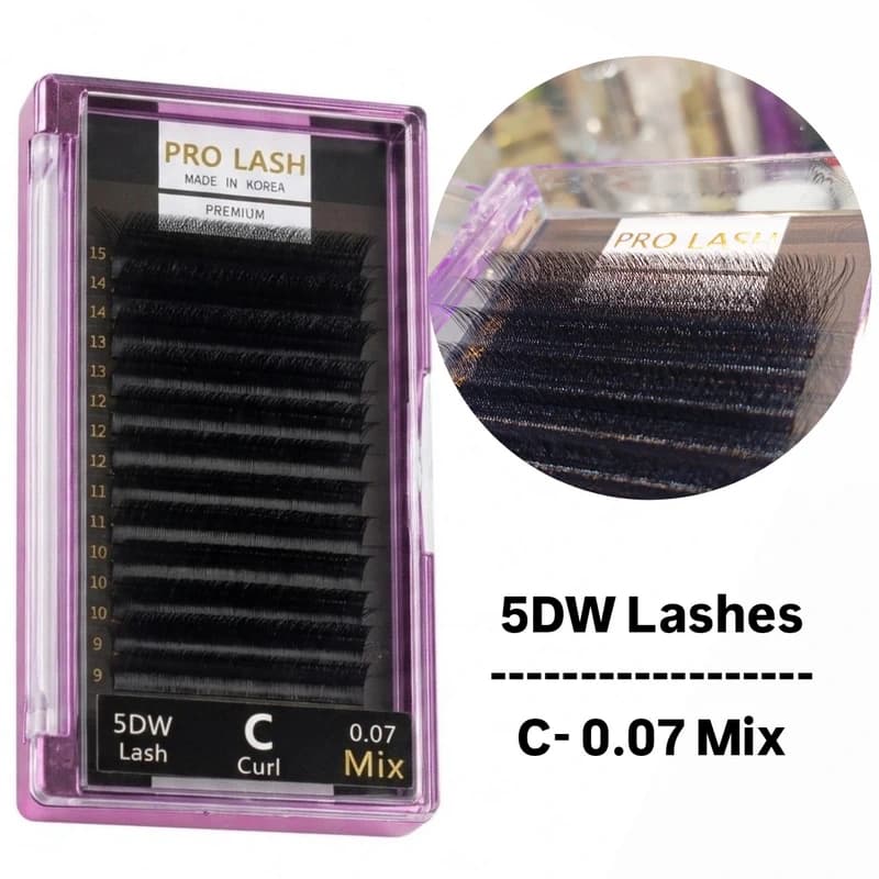 پالت مژه فن سازی شده پرولش 5 بعدی Pro Lash 5DW C-0.07 Mix