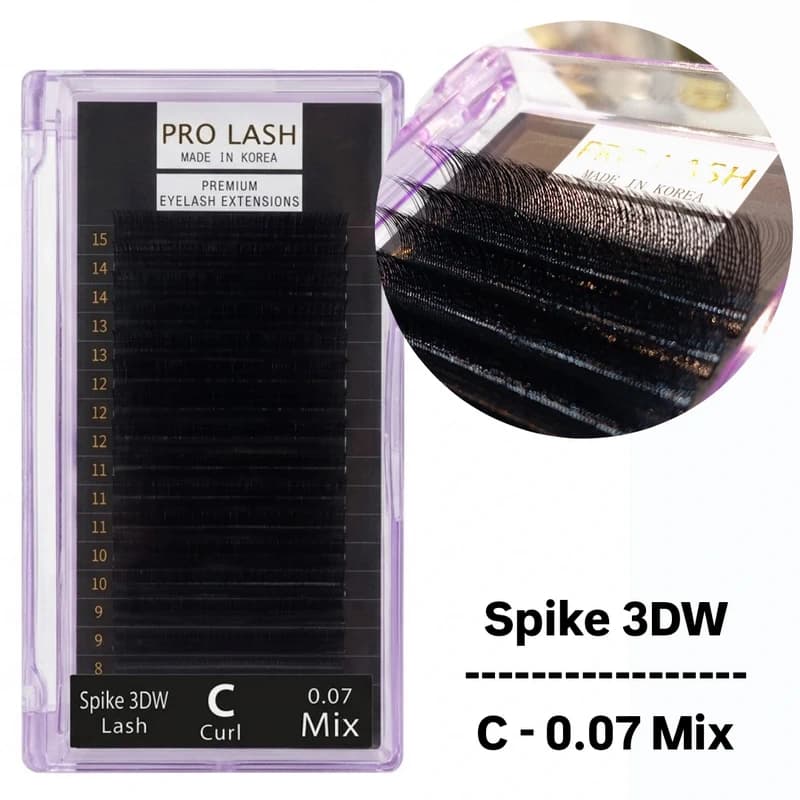 پالت مژه پرولش مدل اسپایکی Pro Lash Spike 3DW C-0.07 Mix