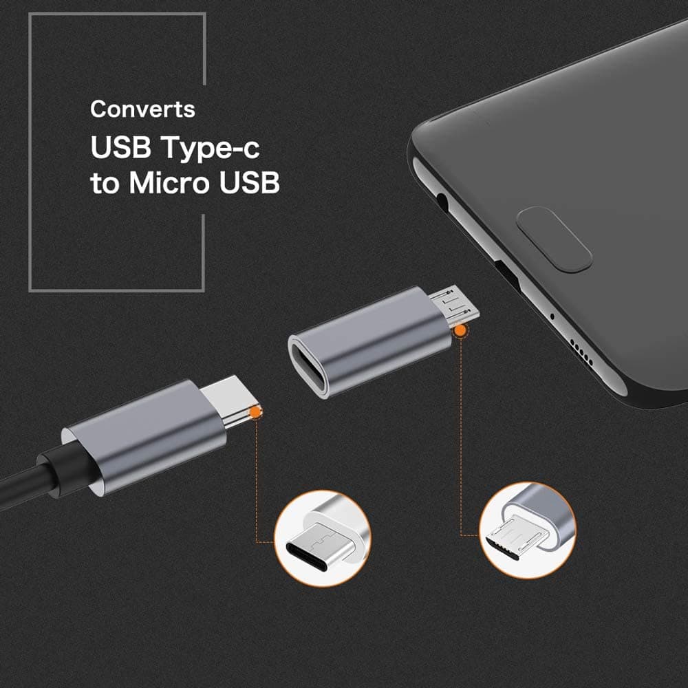 تبدیل تایپ C به میکرو USB مدل فلزی اورجینال — تصویر ۶