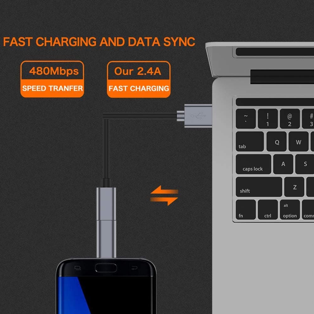 تبدیل تایپ C به میکرو USB مدل فلزی اورجینال — تصویر ۷