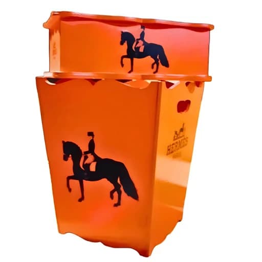 ست سطل و جای دستمال کاغذی طرح HERMES فیلبندشاپ مدل 847891