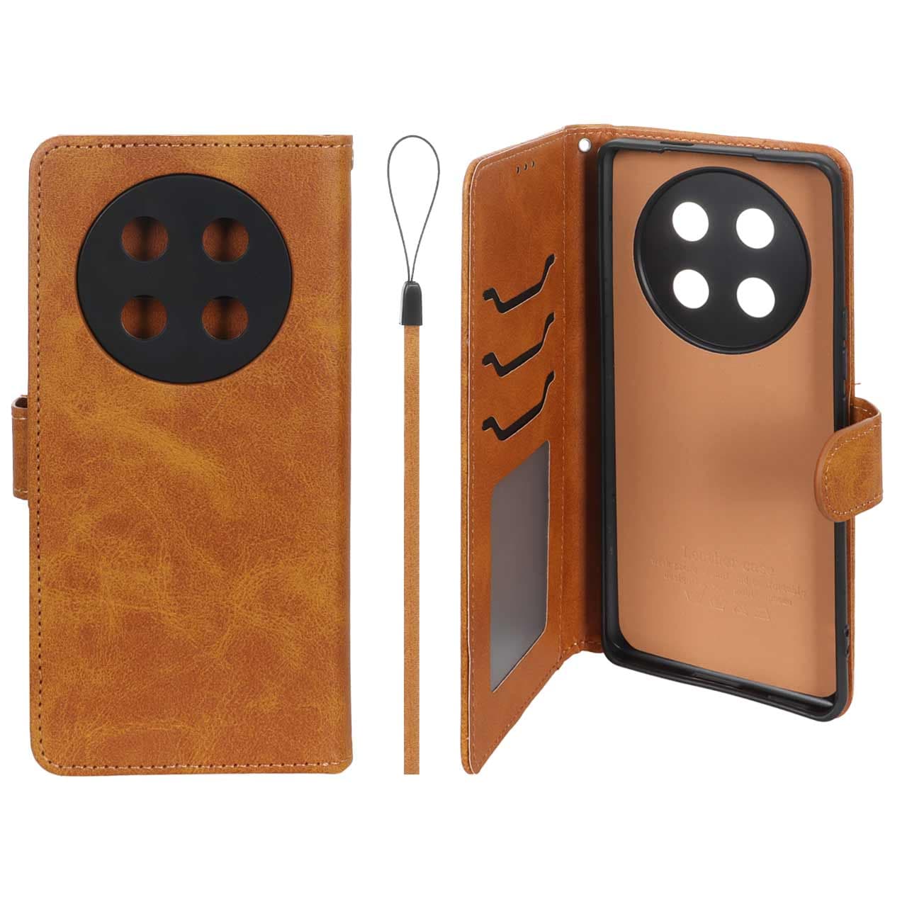 کیف موبایل مگنتی درجه یک داخل خز MNC Plus مدل Honor X9c – عسلی