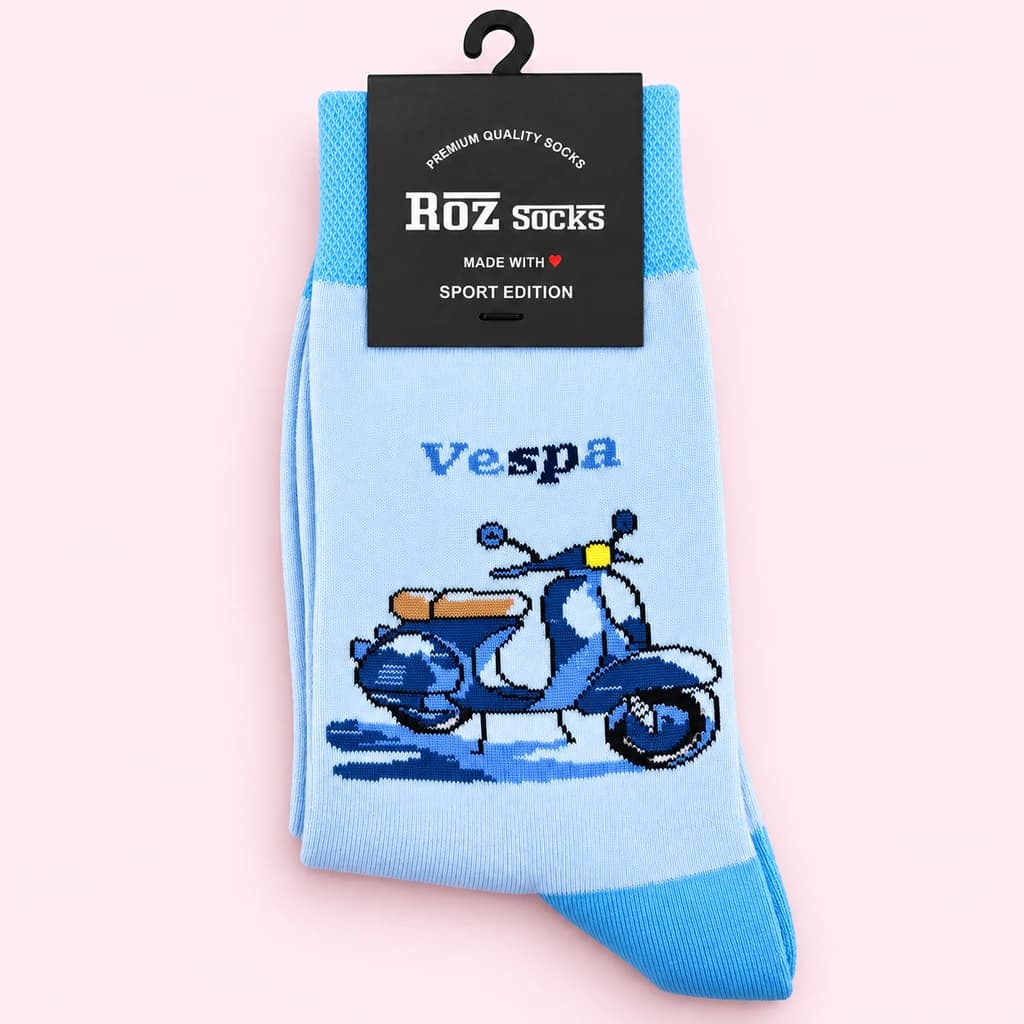 جوراب طرح وسپا Roz Socks | ۶ رنگ جذاب اسپرت و فانتزی — تصویر ۶
