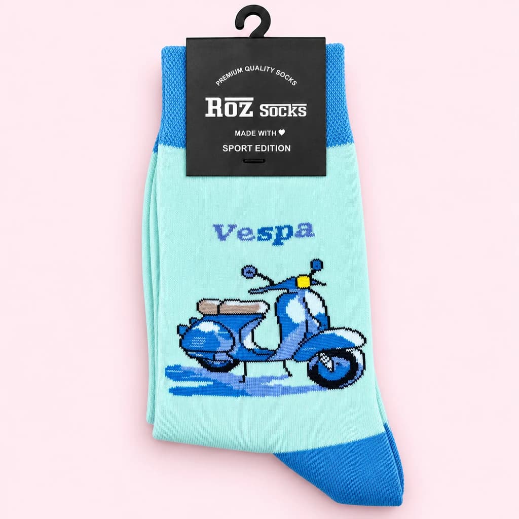 جوراب طرح وسپا Roz Socks | ۶ رنگ جذاب اسپرت و فانتزی — تصویر ۷