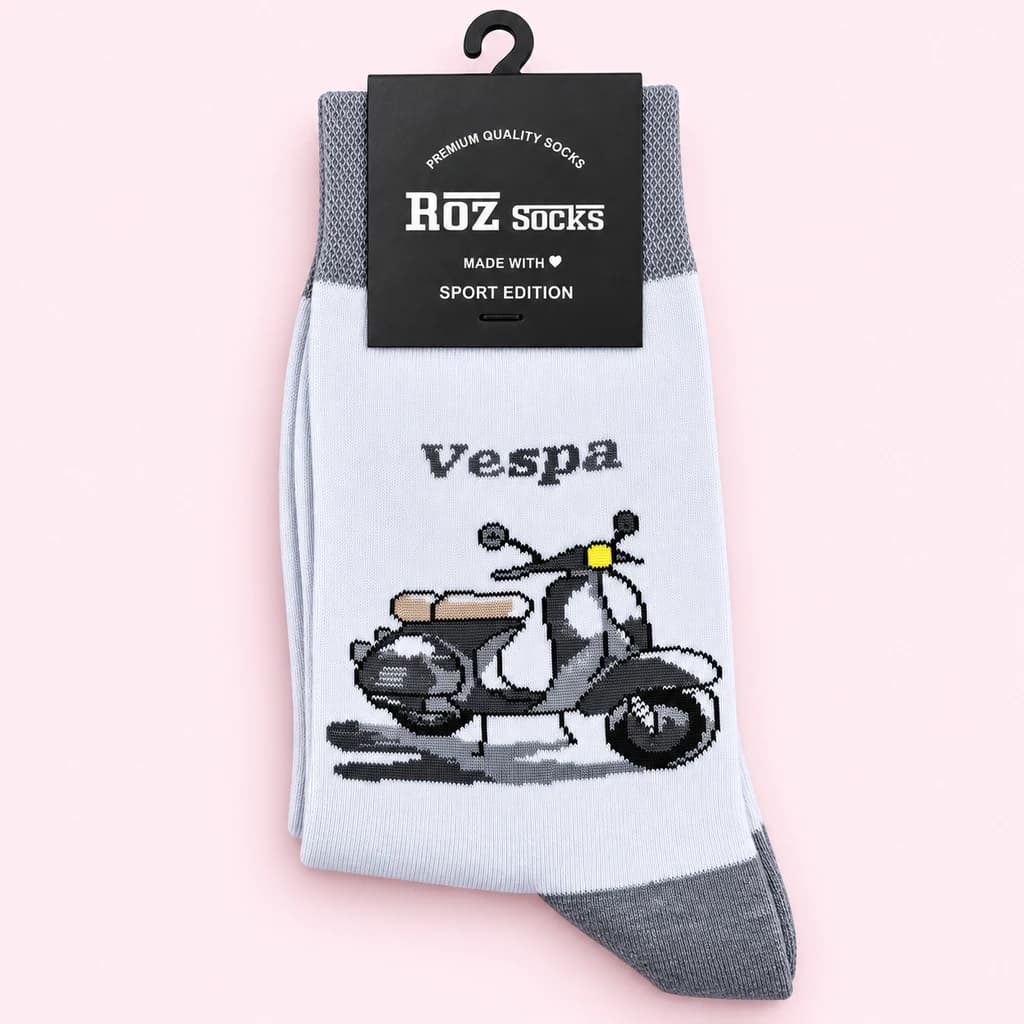 جوراب طرح وسپا Roz Socks | ۶ رنگ جذاب اسپرت و فانتزی — تصویر ۵