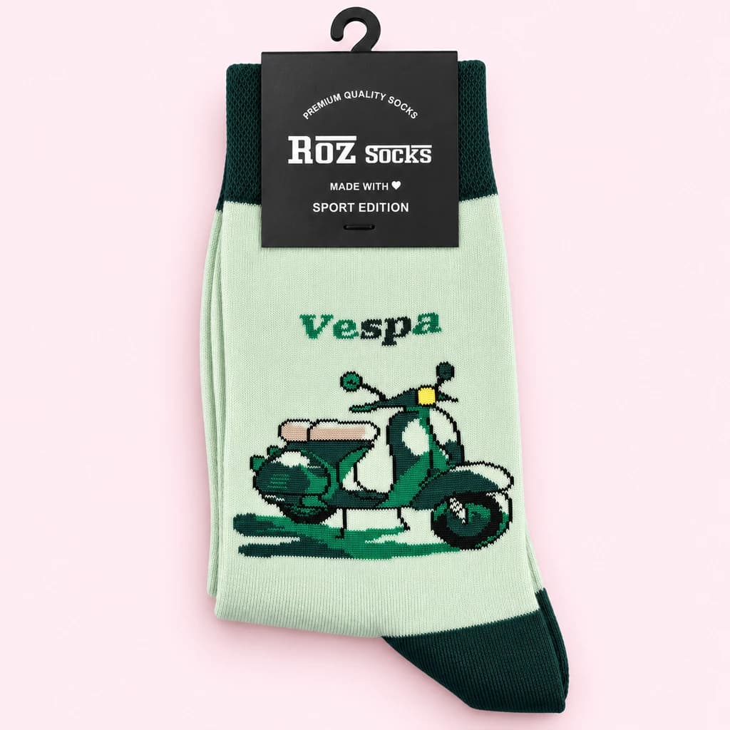جوراب طرح وسپا Roz Socks | ۶ رنگ جذاب اسپرت و فانتزی — تصویر ۴