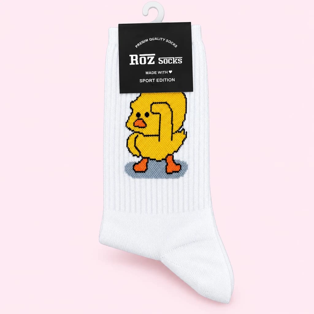 جوراب ساقدار فانتزی طرح جوجه ROZ Socks در ۳ رنگ — تصویر ۳