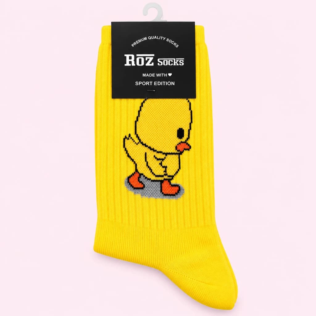 جوراب ساقدار فانتزی طرح جوجه ROZ Socks در ۳ رنگ — تصویر ۲