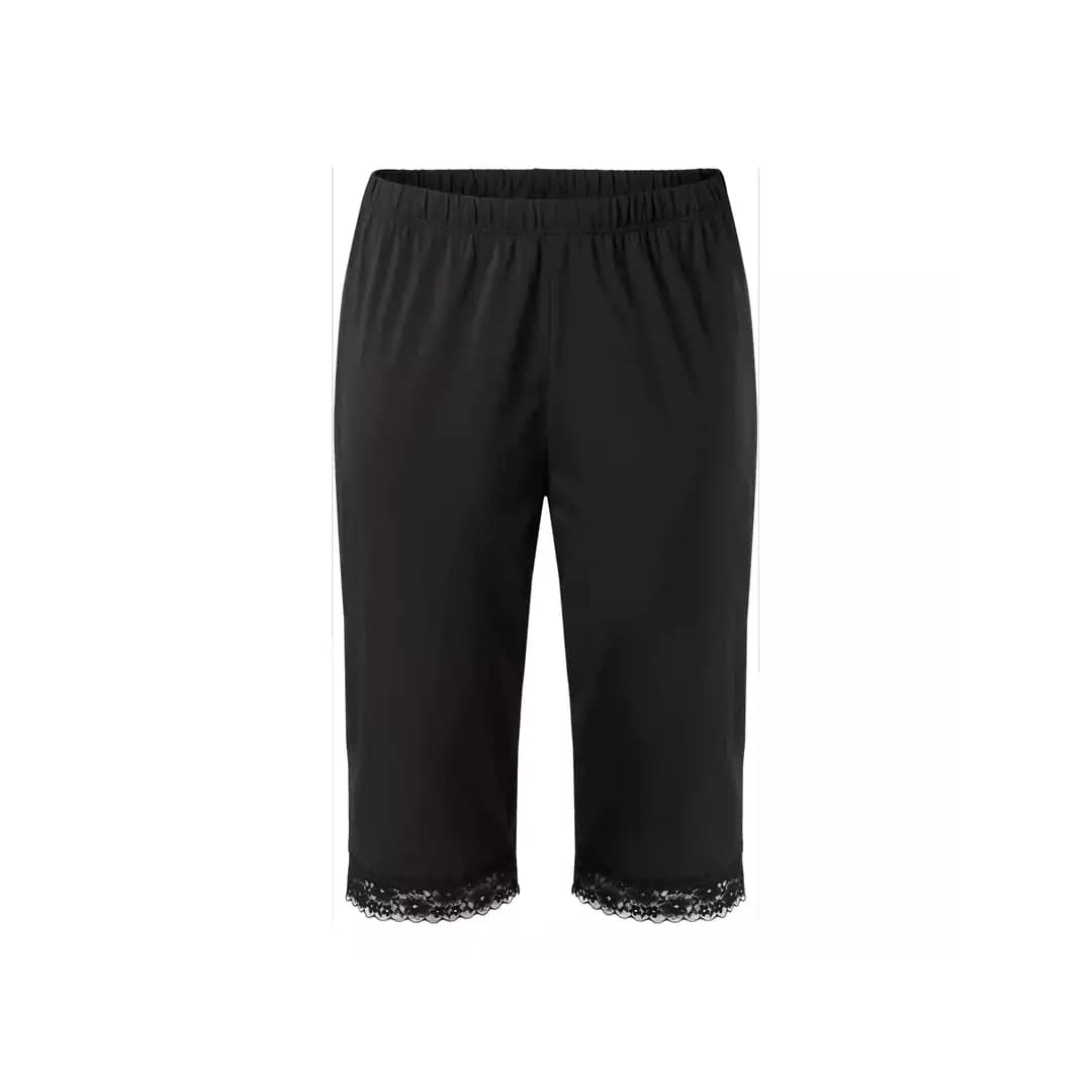 ست تیشرت و شلوارک مشکی زنانه اسمارا مدل یقه هفت 59817 — تصویر ۵