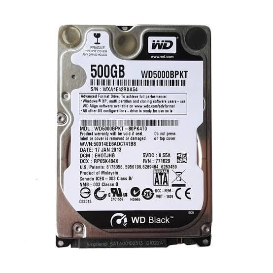 هارد دیسک لپ تاپ وسترن دیجیتال مدل WD5000BPKT ظرفیت 500 گیگابایت(128مگ)