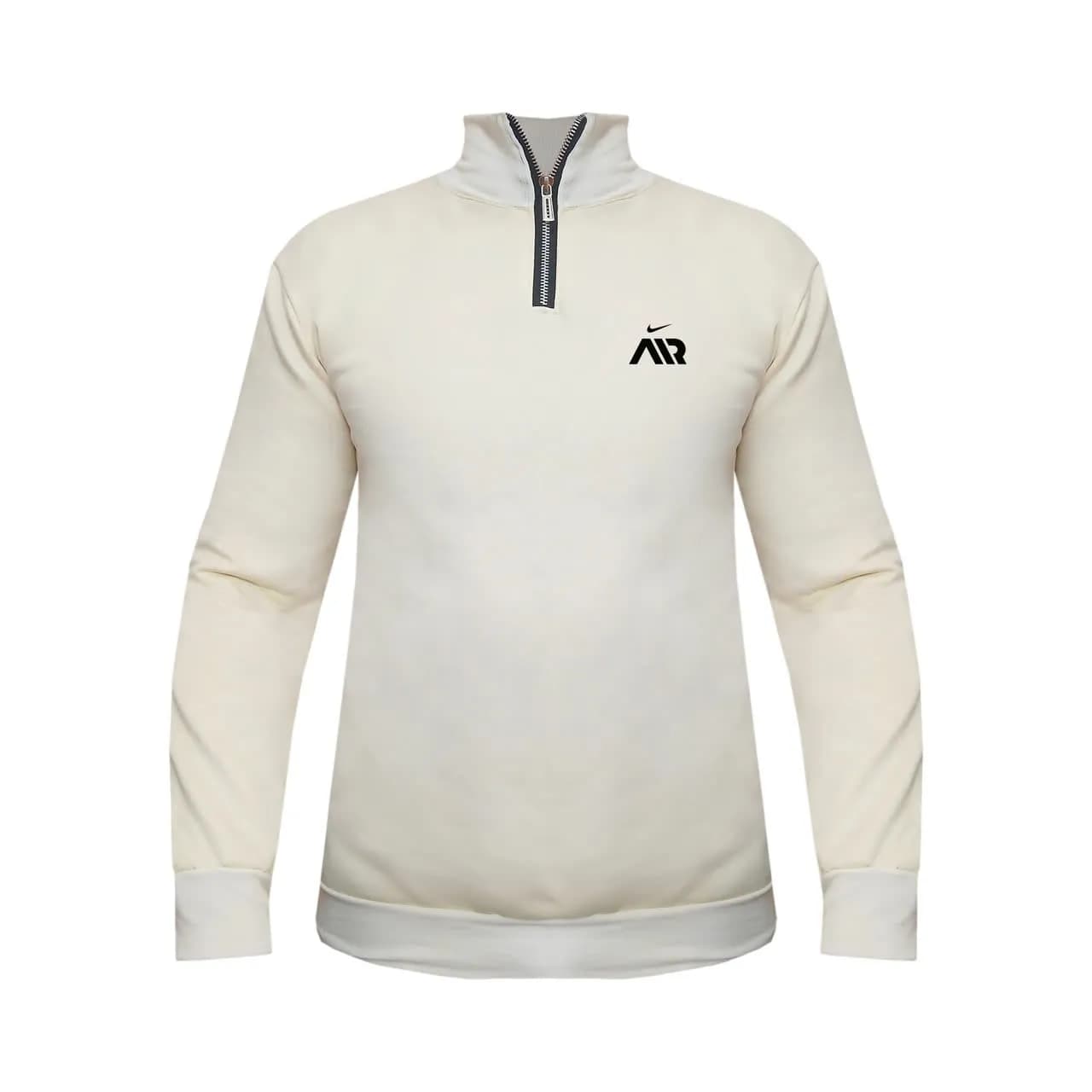هودی نیم زیپ مردانه دورس اسپان طرح Nike Air کرم سایزبندی L XL 2XL