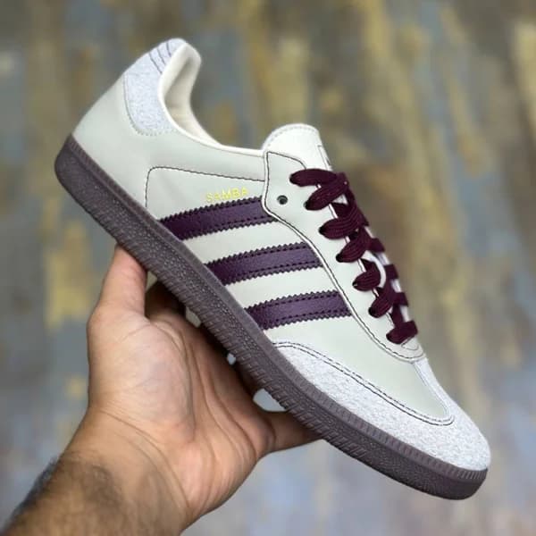 کفش آدیداس سامبا وایت مارون adidas Samba OG Wonder White Maroon