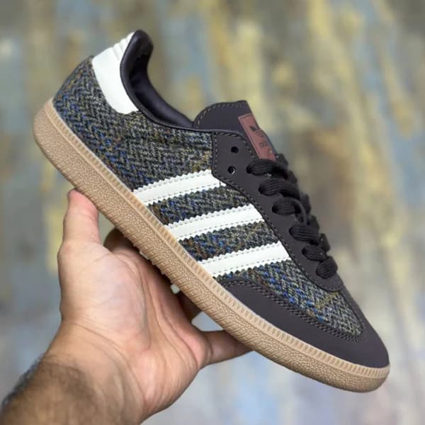 کفش آدیداس سامبا تویید قهوه‌ای adidas Samba OG Dark Brown Tweed