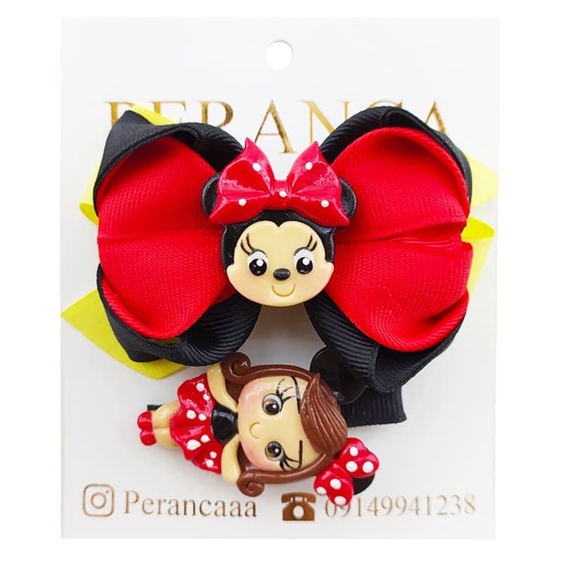 گیره سر عروسکی دوتایی دخترانه میکی موس Perance hairbows