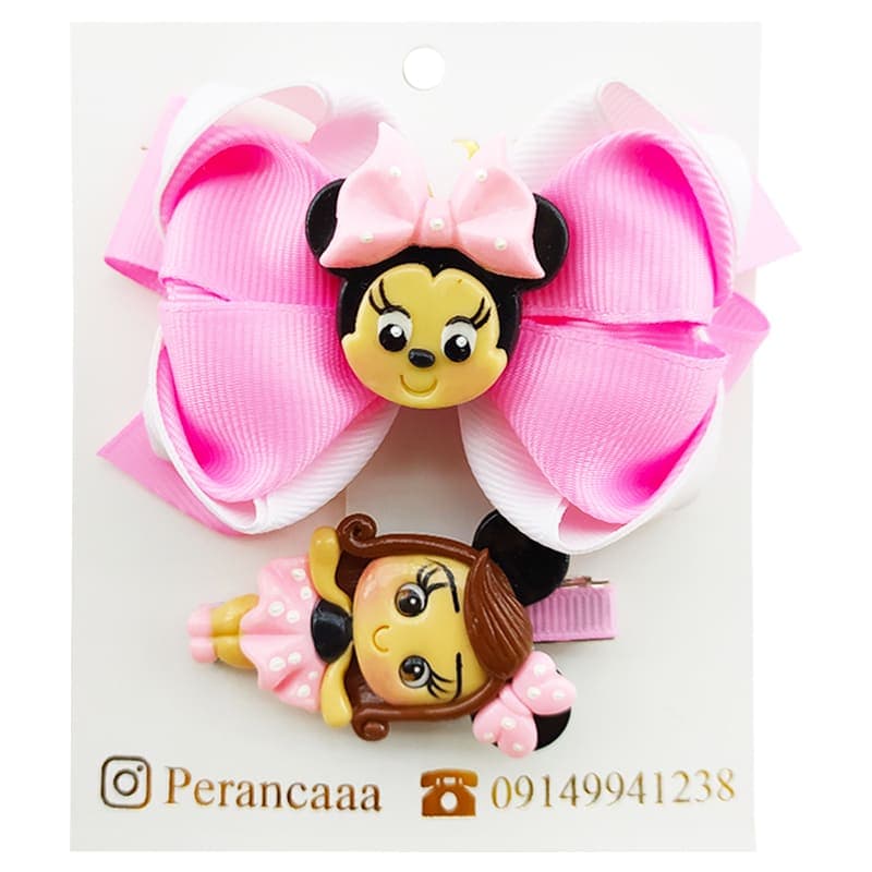 گیره سر عروسکی دوتایی دخترانه میکی موس Perance hairbows — تصویر ۲