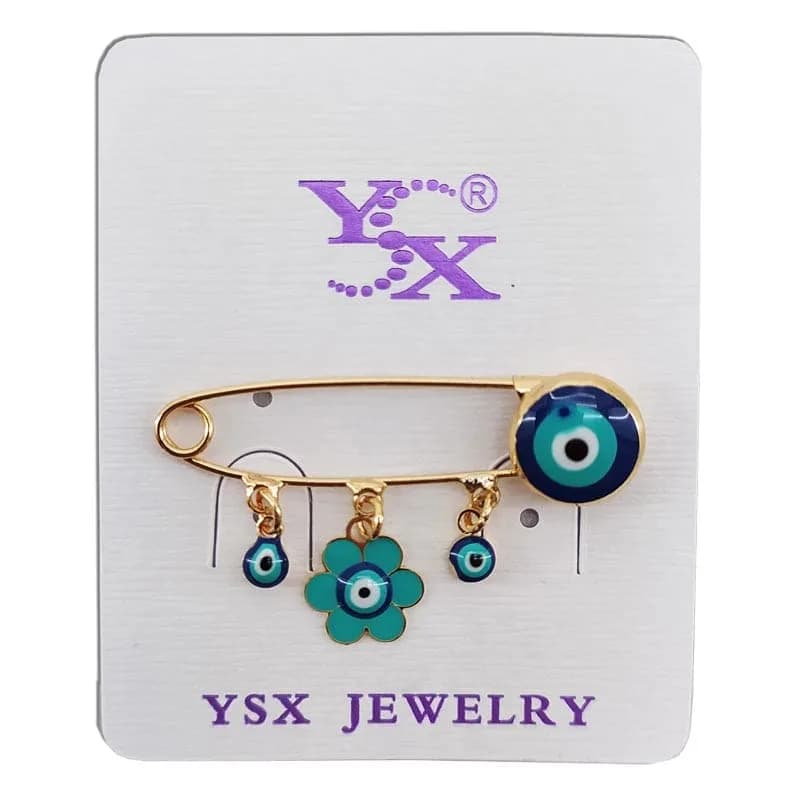 سنجاق سینه چشم زخم طرح گل YSX