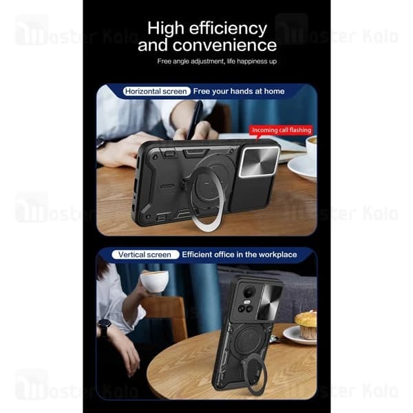 قاب ضد ضربه مگنتی اوپو Oppo Reno 10 5G / Reno 10 Pro Magnetic Support Case دارای محافظ دوربین — تصویر ۴