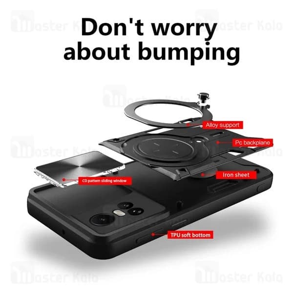 قاب ضد ضربه مگنتی اوپو Oppo Reno 10 5G / Reno 10 Pro Magnetic Support Case دارای محافظ دوربین — تصویر ۷
