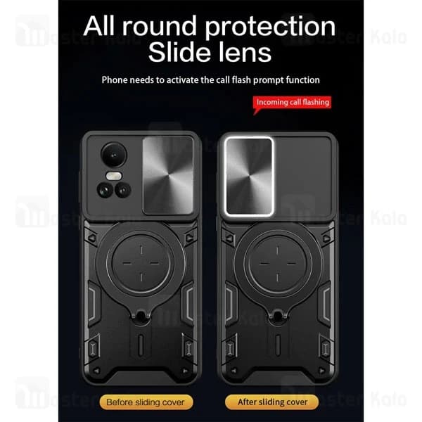 قاب ضد ضربه مگنتی اوپو Oppo Reno 10 5G / Reno 10 Pro Magnetic Support Case دارای محافظ دوربین — تصویر ۶