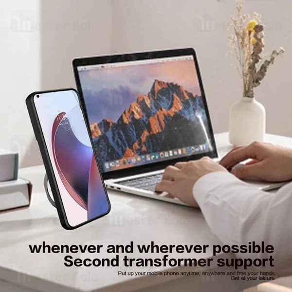 قاب ضد ضربه مگنتی اوپو Oppo A78 4G Magnetic Support Case دارای محافظ دوربین — تصویر ۵
